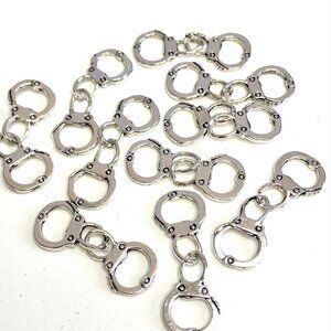 Lot of 12 Miniature Handcuffs for DIY Jewelry